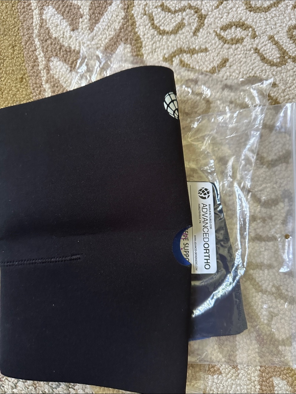 ADVANCED ORTHO Black Neoprene Support Sleeve knee brace xxl